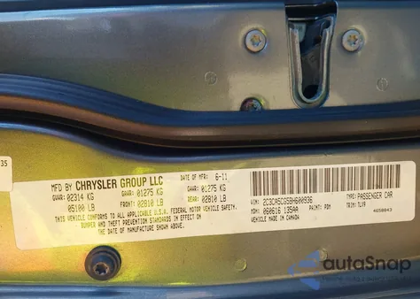 2011 Chrysler 300 Limited from USA, damaged, VIN 2C3CA5CG5BH600936